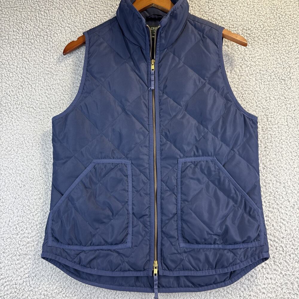 Mens Vest J. Crew Small Blue Puffer Adult Casual Zip Pockets Outdoors